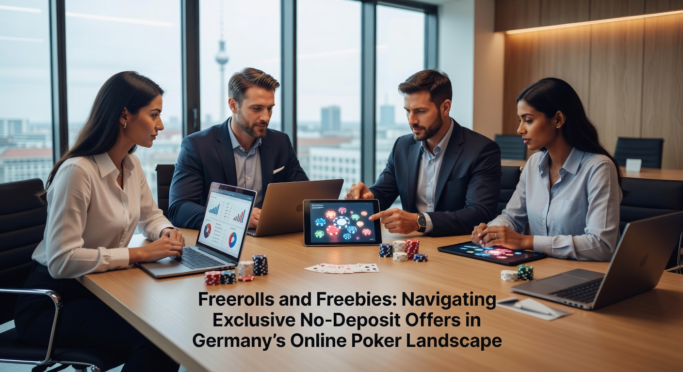 Überblick über No-Deposit-Boni auf einer Poker-App, mit Promo-Code-Eingabe und Preispool-Anzeige