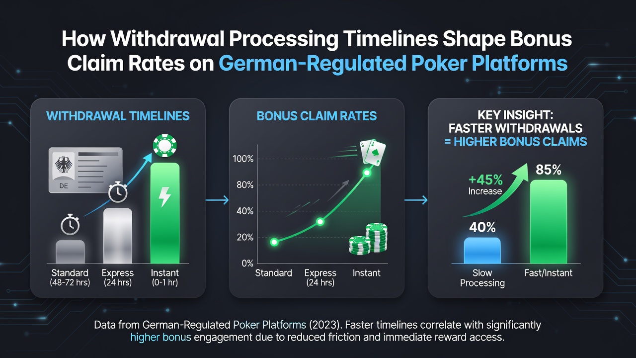 Verarbeitungszeiten von Auszahlungen prägen Bonus-Inanspruchnahme auf regulierten deutschen Poker-Plattformen