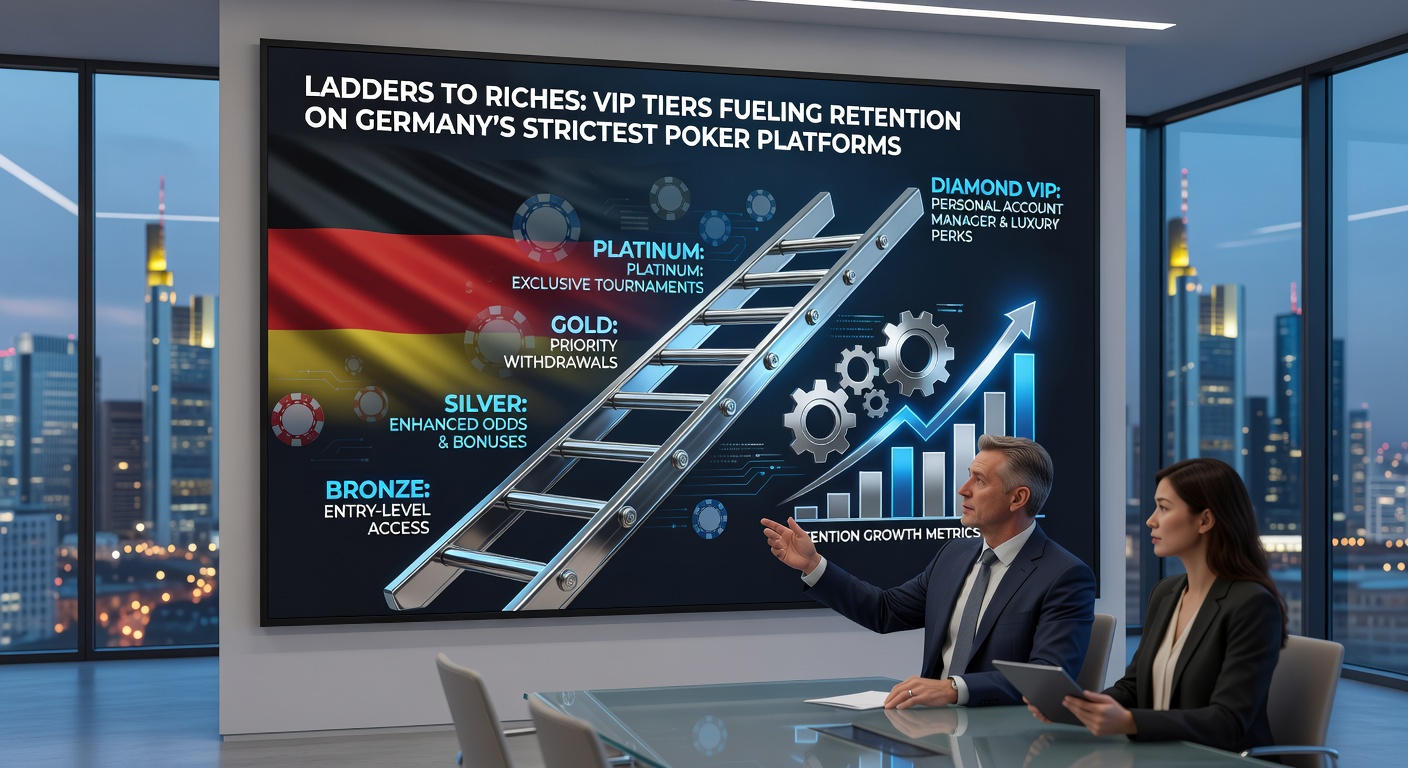 Detaillierte Darstellung eines VIP-Tables mit Stufenaufstieg, Cashback-Prozenten und Retention-Statistiken auf einer Poker-App