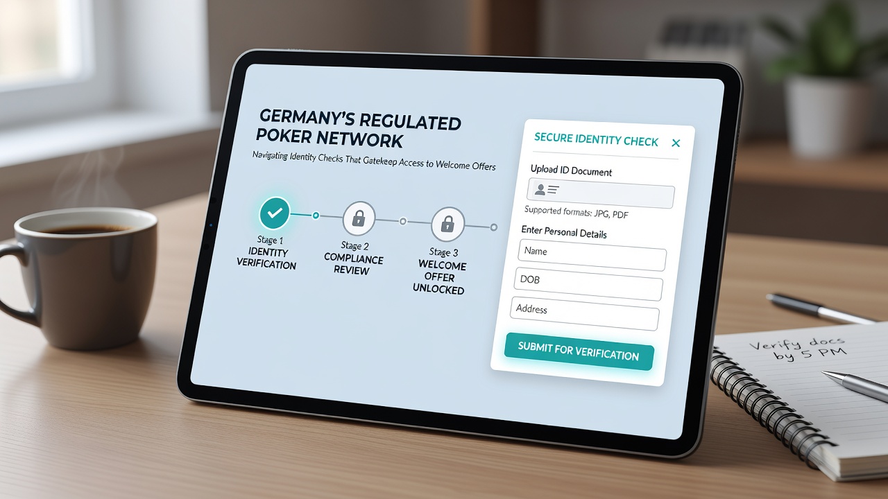 Dokumentenupload und Verifizierungsprozess auf einer Poker-Website