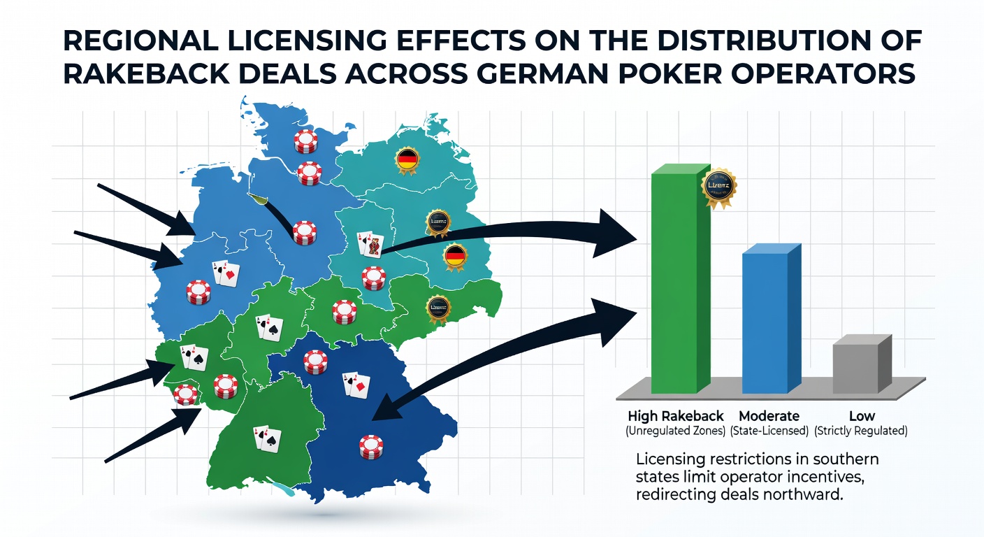 Übersicht über regionale Lizenzierung und Rakeback-Verteilung bei deutschen Poker-Plattformen